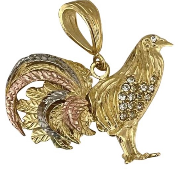 Other - 14k Gold Filled Rooster Charm, Medalla De Gallo Para Hombre